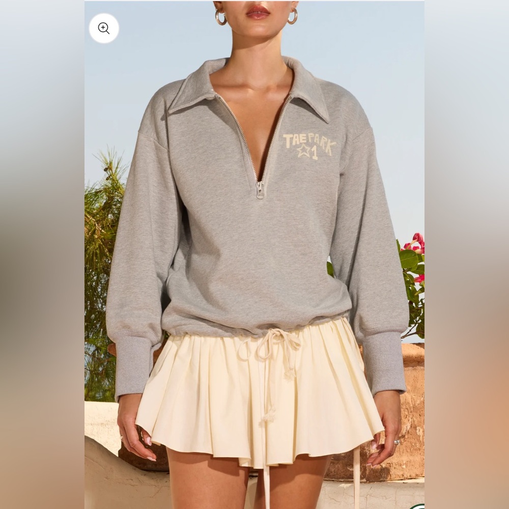 Tae Park Zip Up Sweatshirt Heather Grey